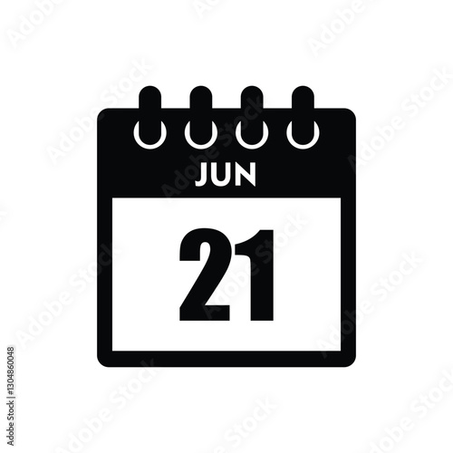 calender icon, 21 june icon with white background