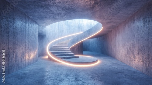 Wallpaper Mural A concrete box room with a spiral neon light design wrapping the walls  Torontodigital.ca