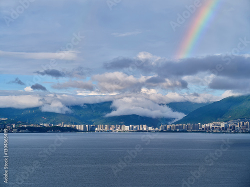 rainbow over the river