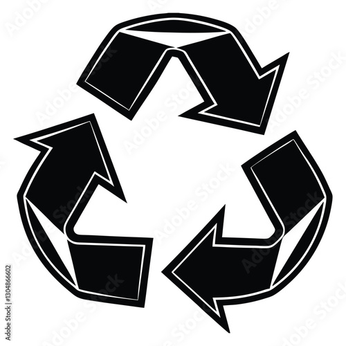 a black and white vector of a circular recycling