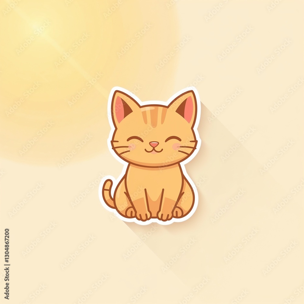 Cuddly Cat: A charming cartoon cat with a soft orange coat sits contentedly, embodying pure joy and affection with its gentle smile and adorable features. Cuddly Cat: A charming cartoon cat with a soft orange coat sits contentedly, embodying pure joy and affection with its gentle smile and adorable features.