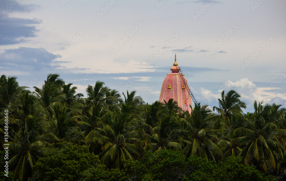 Φωτογραφία The tower of Shri Datta Mandir amidst the greeney located in Vattakottai, Kanyak