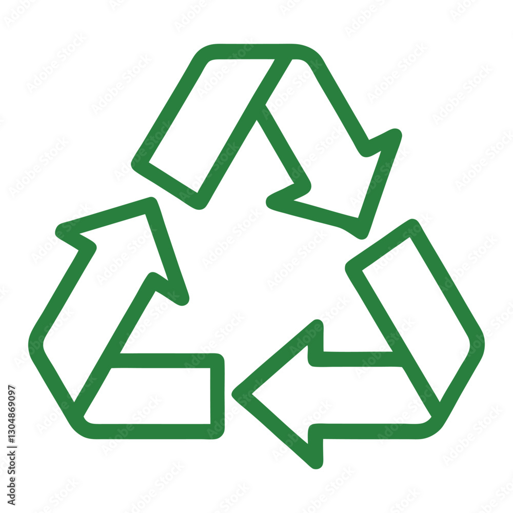 a recycle symbol line icon on a white solid illustrator vector art a recycle symbol line icon on a white solid illustrator vector art