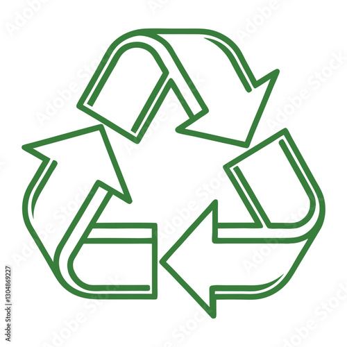 a recycle symbol line icon on a white solid illustrator vector art