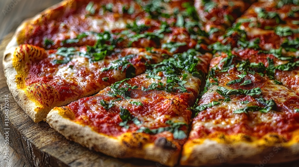 Pizza slices on wooden board Pizza slices on wooden board