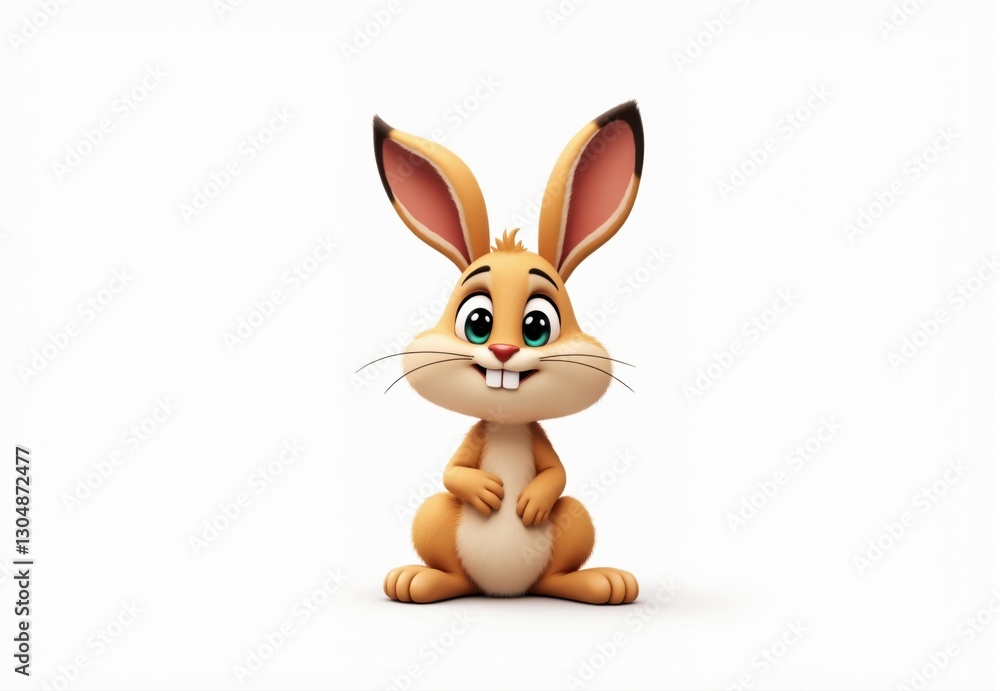 Fototapeta premium Digital Render of an Orange Cartoon Rabbit