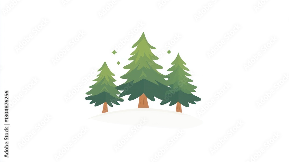 Obraz premium Simple winter forest illustration for a presentation or poster design