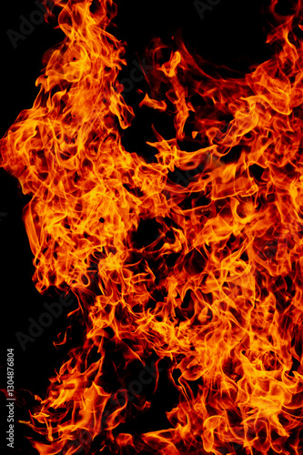 yellow, orange and red Fire flame isolated on background