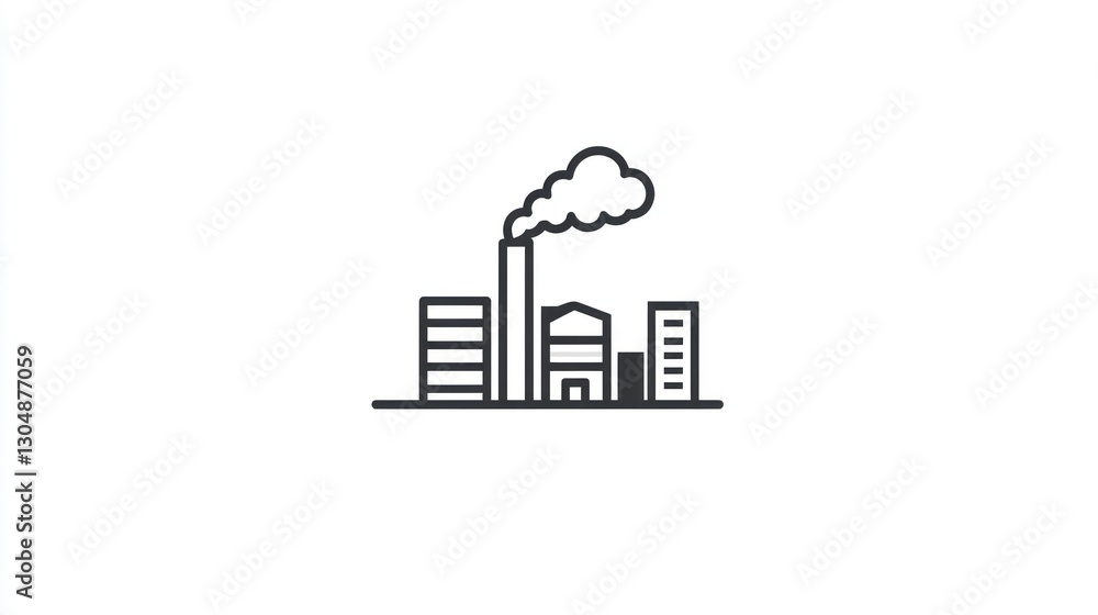 Naklejka premium Industrial Cityscape Illustration