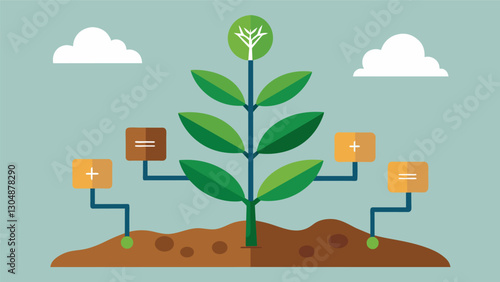 Through extensive data analysis a team of plant breeders has created a pea plant that is more adaptable to different soil types increasing its potential for global cultivation.. Vector illustration