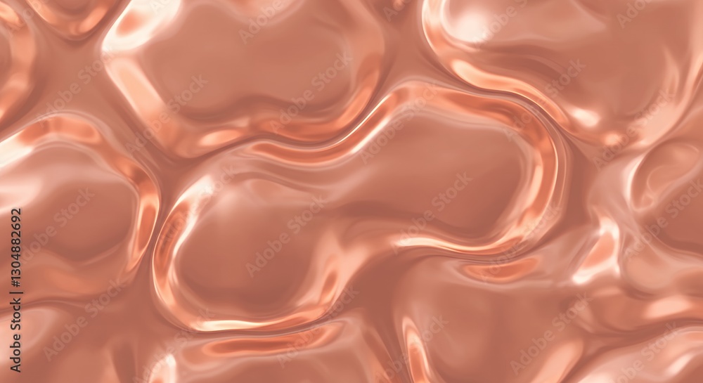 Abstract Wavy Pattern of Flowing Metallic Copper Liquid Texture Abstract Wavy Pattern of Flowing Metallic Copper Liquid Texture