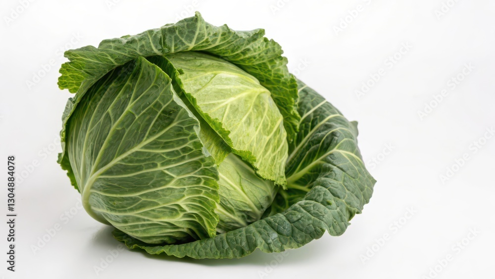 Obraz premium Green Cabbage on White Background
