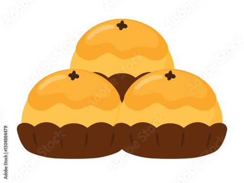 Nastar Indonesian Kue Kering for Lebaran Idul Fitri  Cookies with Pineapple Jam Filling Vector Illustration