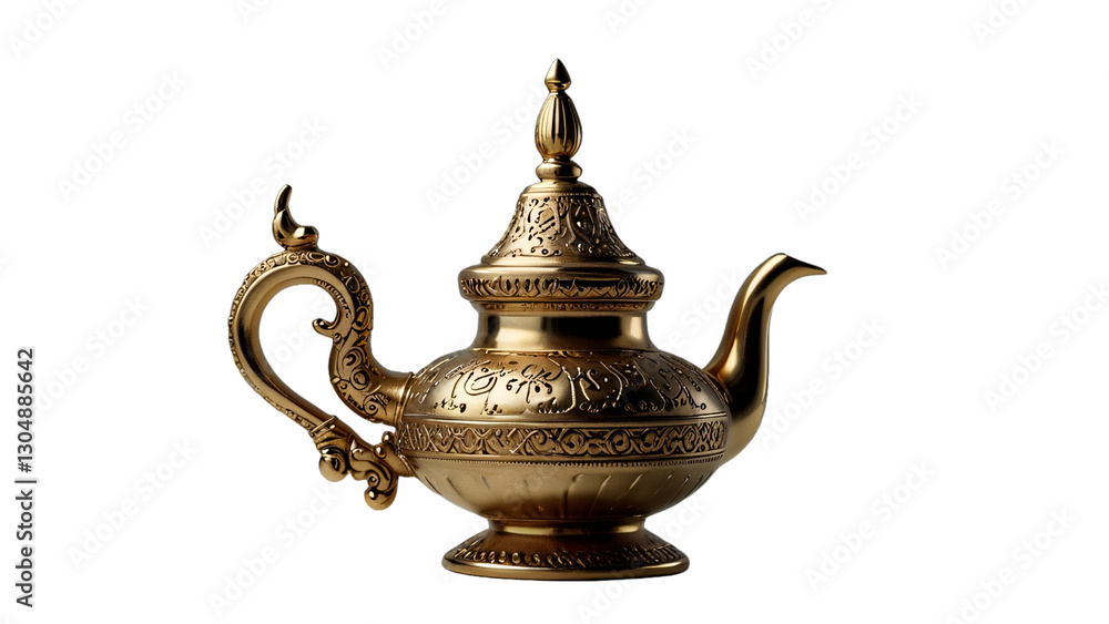 old lamp with genie on transparent background old lamp with genie on transparent background
