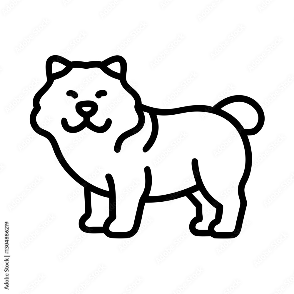 Fototapeta premium Chow Chow dog icon on a transparent background