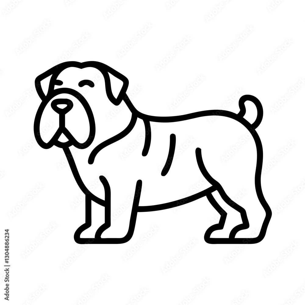 Fototapeta premium Shar Pei dog icon on a transparent background