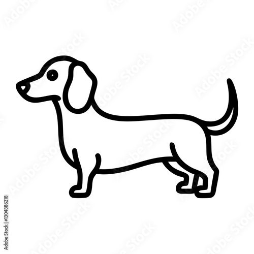 Dachshund dog icon on a transparent background