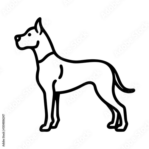 Great Dane icon on transparent background