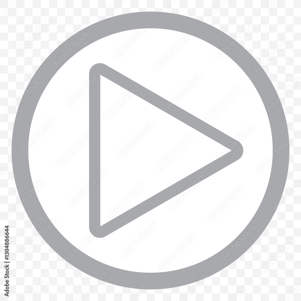 Black and white circular button with a play icon. Black play button icon isolated on transparent background. EPS 10. Black and white circular button with a play icon. Black play button icon isolated on transparent background. EPS 10.