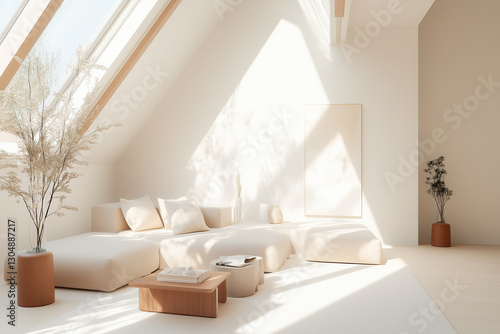 Modern apartment living room with comfortable furniture and stylish decor creating a luxurious indoor space