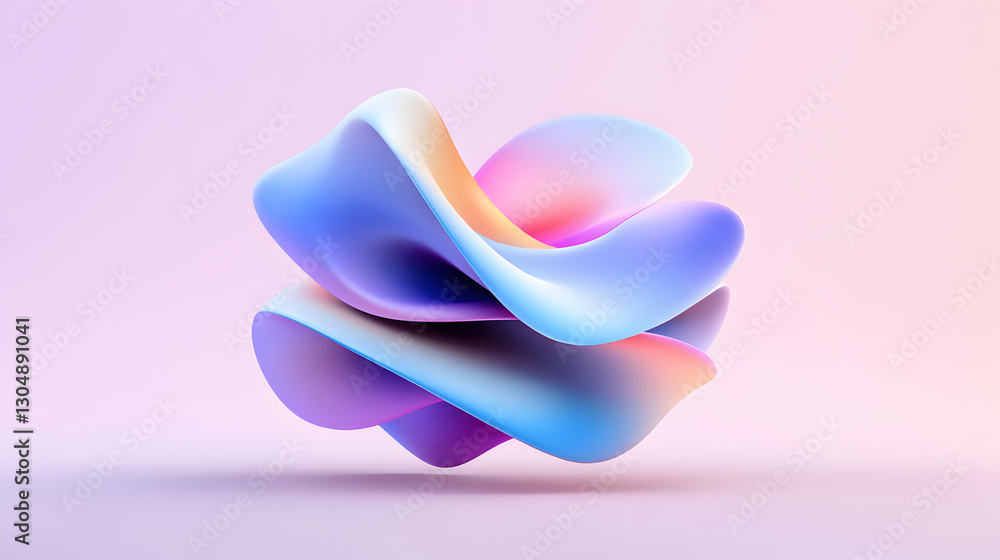 Abstract 3D Render of Pastel Swirls and Fluid Shapes Abstract 3D Render of Pastel Swirls and Fluid Shapes
