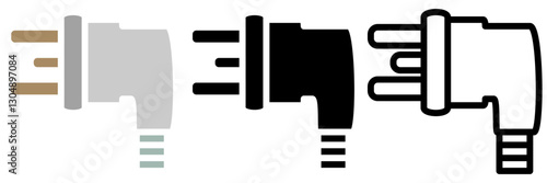 UK Electric Plug icon, simple flat style, illustration, logo sign symbol pictogram template, for ui or ux isolated on white for mobile app, editable