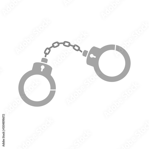 handcuffs icon, simple flat style, illustration, logo sign symbol pictogram template, for ui or ux isolated on white for mobile app, editable