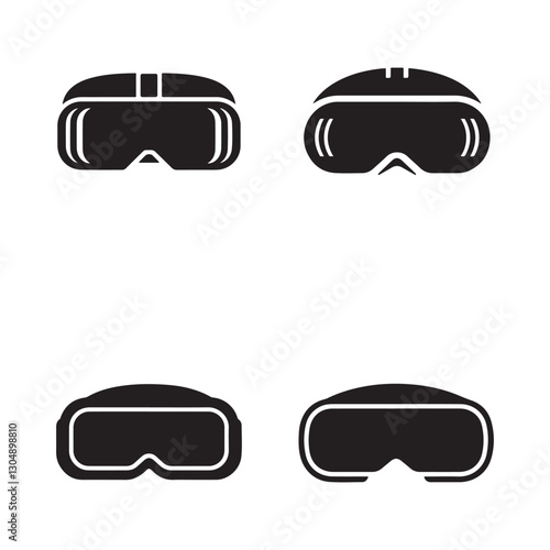 VR headset Icons set. Editable vector icon. Perfect for web and app interfaces, presentations, info graphics, etc.
