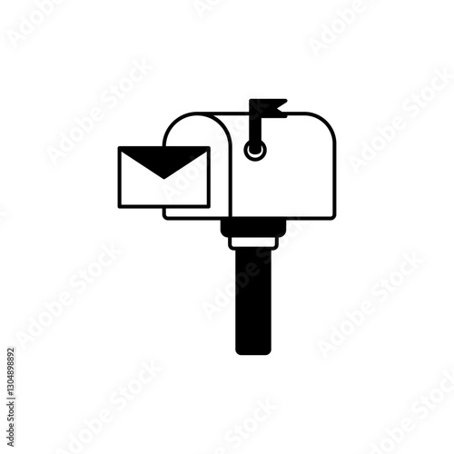 Mail box icon. Post box. PO box. Letter box., simple flat style, logo template sign symbol vector illustration pictogram, for ui or ux isolated on white for mobile app, editable