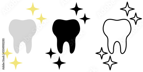 clean teeth icon, simple flat style, illustration, logo sign symbol pictogram template, for ui or ux isolated on white for mobile app, editable