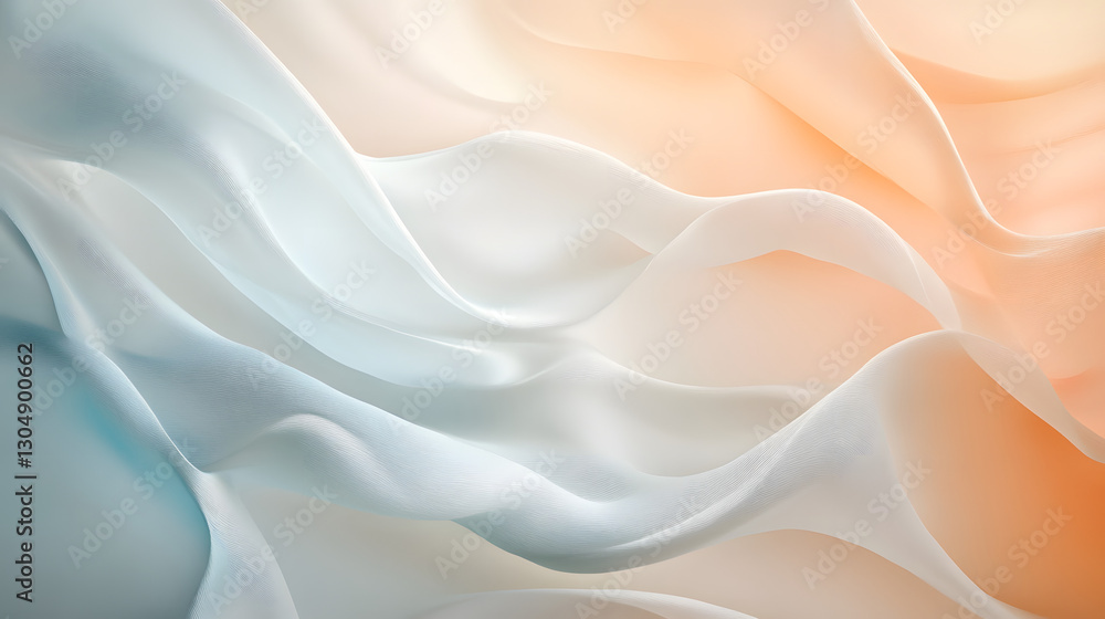 Obraz premium Abstract Pastel Fabric Waves Soft Flowing Texture