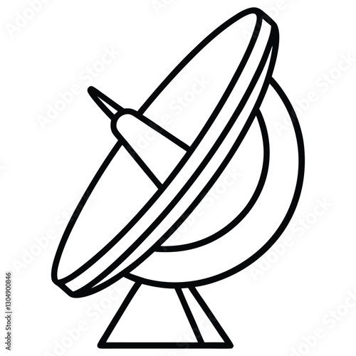 satellite dish line icon vector