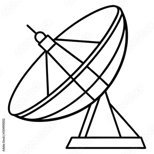 satellite dish line icon vector