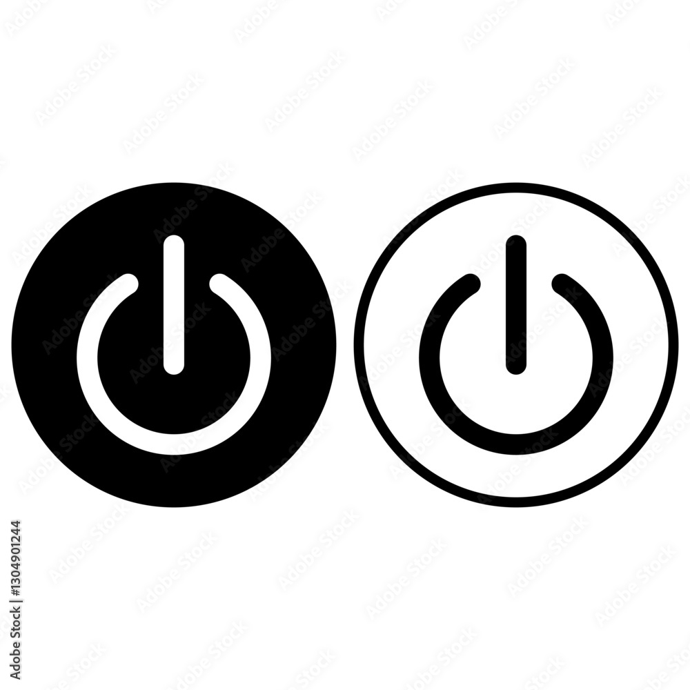 power button icon, simple flat style, logo template sign symbol vector illustration pictogram, for ui or ux isolated on white for mobile app, editable power button icon, simple flat style, logo template sign symbol vector illustration pictogram, for ui or ux isolated on white for mobile app, editable