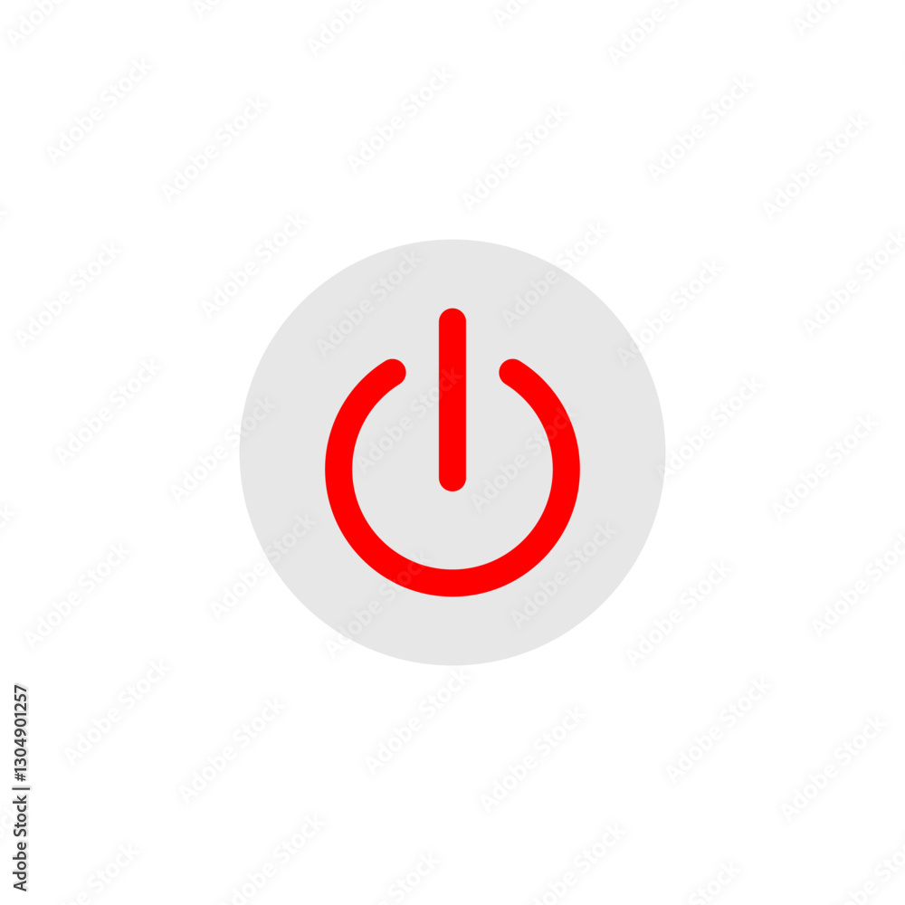 power button icon, simple flat style, logo template sign symbol vector illustration pictogram, for ui or ux isolated on white for mobile app, editable