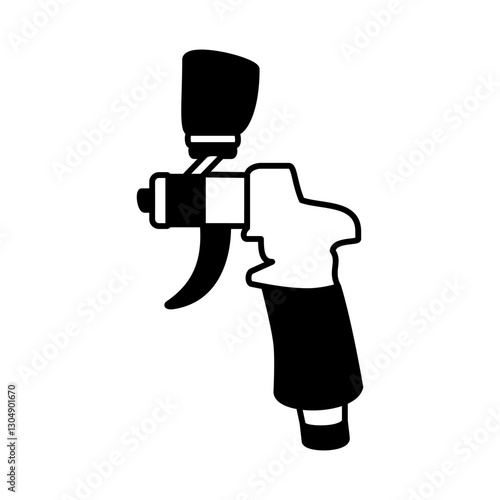 spray gun icon, simple flat style, logo template sign symbol vector illustration pictogram, for ui or ux isolated on white for mobile app, editable
