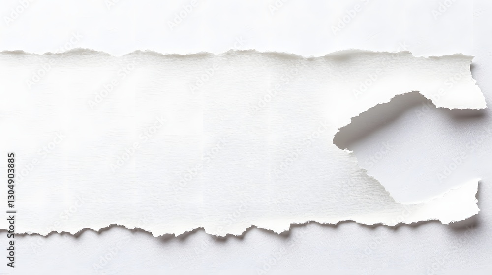 Torn White Paper with Clean Edges Against a Blank Background Creating a Minimalist Aesthetic Torn White Paper with Clean Edges Against a Blank Background Creating a Minimalist Aesthetic