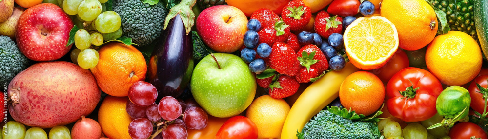 vibrant assortment of fresh fruits and vegetables including apples, oranges, and broccoli vibrant assortment of fresh fruits and vegetables including apples, oranges, and broccoli