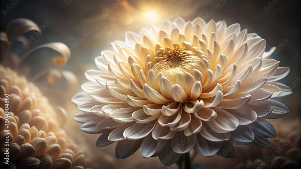 Illuminated Cream-Colored Blossom A Detailed Study of Petal Structure and Soft Lighting Illuminated Cream-Colored Blossom A Detailed Study of Petal Structure and Soft Lighting
