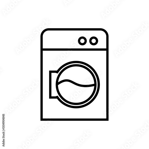 washing machine icon, simple flat style, illustration, logo sign symbol pictogram template, for ui or ux isolated on white for mobile app, editable