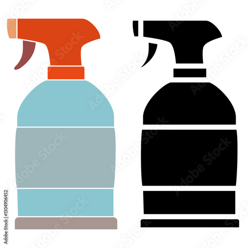 water spray bottle icon, simple flat style, illustration, logo sign symbol pictogram template, for ui or ux isolated on white for mobile app, editable
