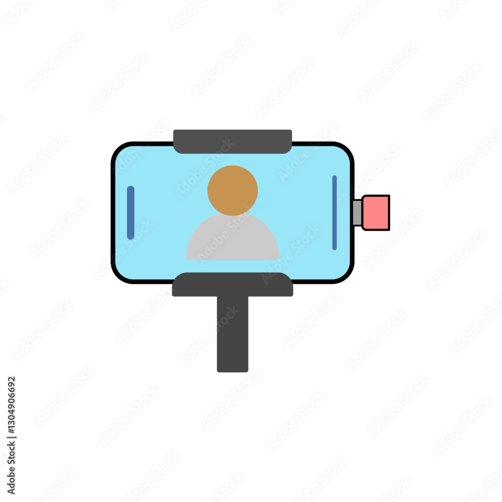 vlog icon with smartphone, video content creator with cellphone, simple flat style, illustration, logo sign symbol pictogram template, for ui or ux isolated on white for mobile app, editable vlog icon with smartphone, video content creator with cellphone, simple flat style, illustration, logo sign symbol pictogram template, for ui or ux isolated on white for mobile app, editable