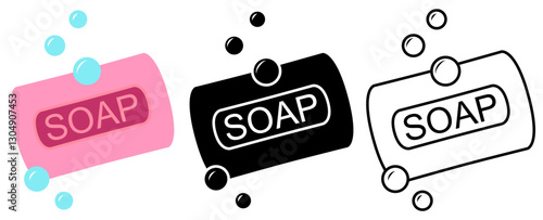 soap icon, simple flat style, illustration, logo sign symbol pictogram template, for ui or ux isolated on white for mobile app, editable