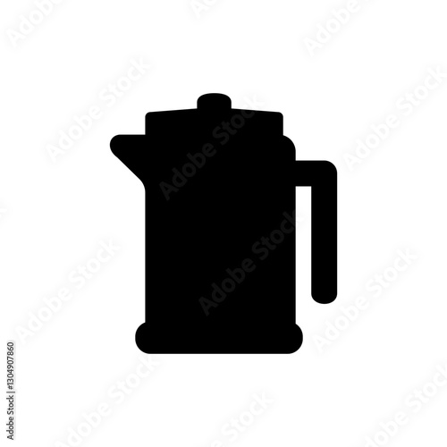 coffee pot icon, simple flat style, illustration, logo sign symbol pictogram template, for ui or ux isolated on white for mobile app, editable