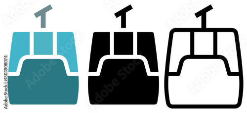 cable car icon, simple flat style, illustration, logo sign symbol pictogram template, for ui or ux isolated on white for mobile app, editable