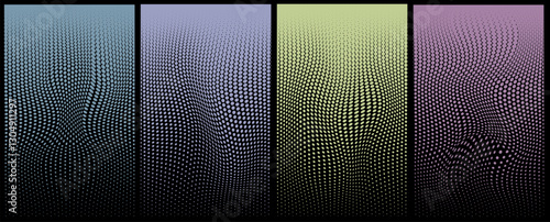 A set of halftone colored textures
