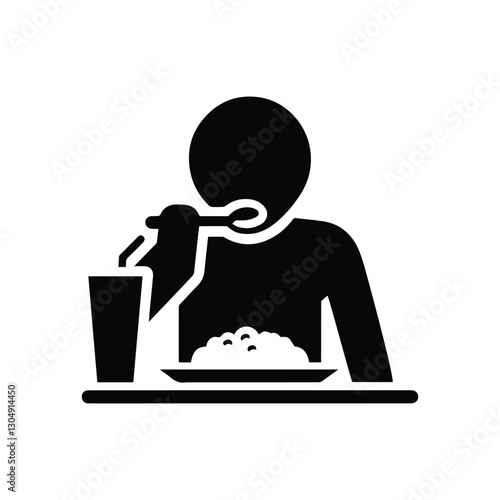 cafe icon, canteen, food, man eating