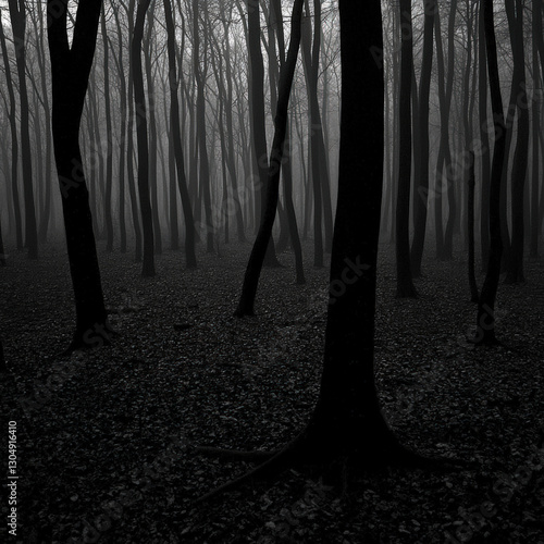 Wallpaper Mural A vibrant colors background featuring a misty forest scene in colorful, with tall trees shrouded in fog creating a mysterious and atmospheric visual effect 03 Torontodigital.ca