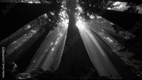 Wallpaper Mural A vibrant colors background featuring a misty forest scene in colorful, with tall trees shrouded in fog creating a mysterious and atmospheric visual effect 09 Torontodigital.ca