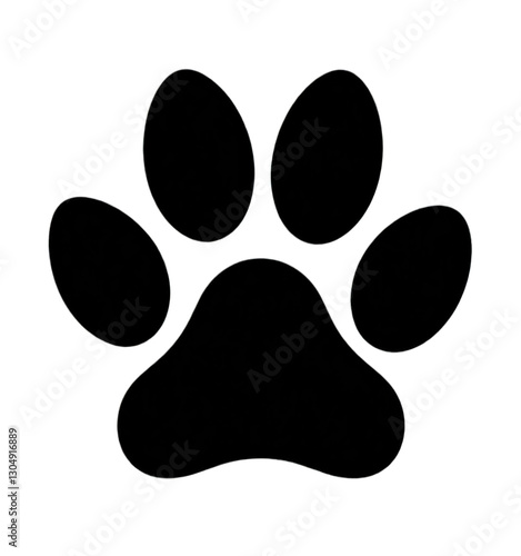 Black Paw Print with Transparent Background